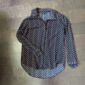 Botton up orange and black topshop shirt